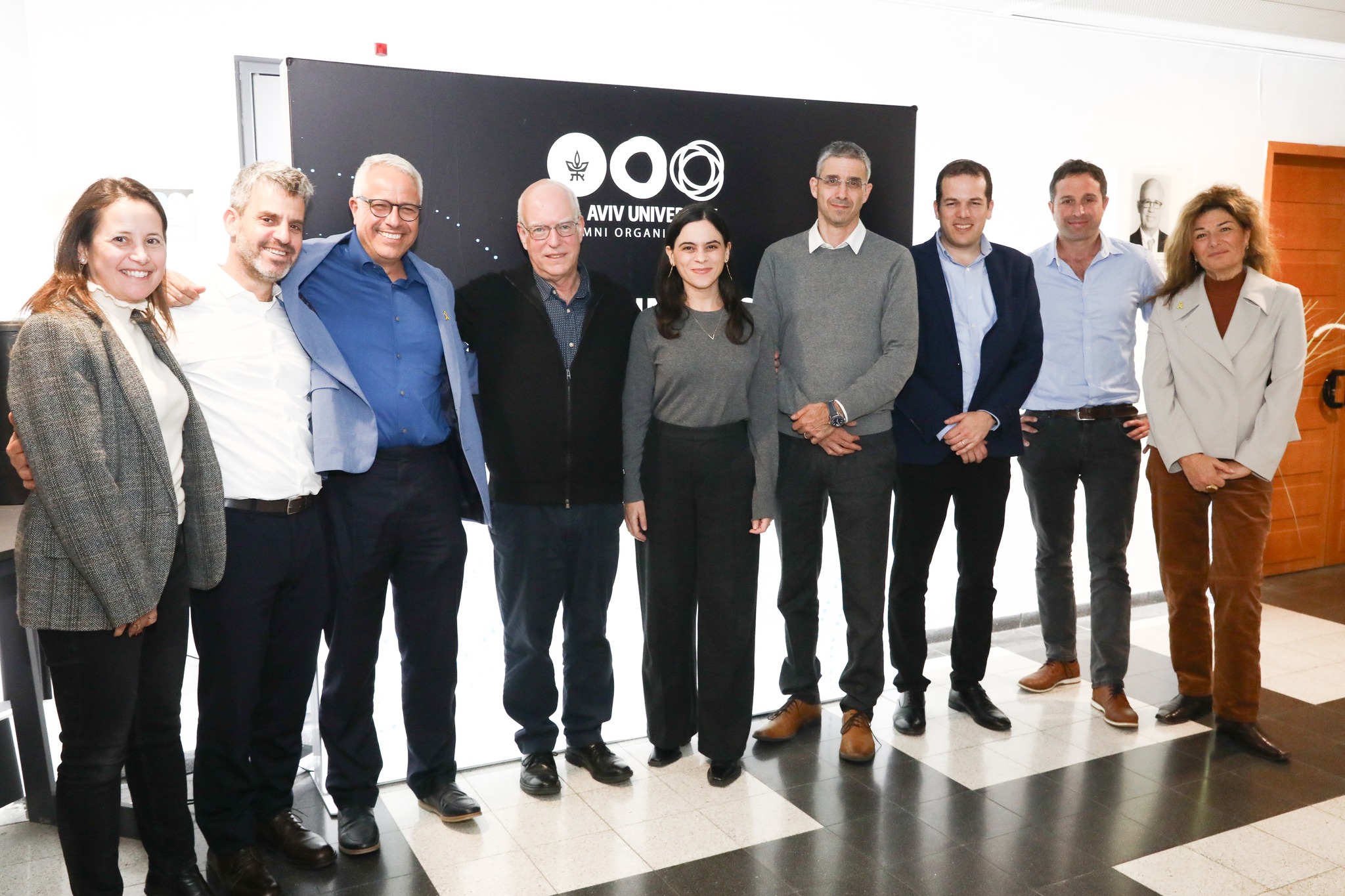 From left to right: Nataly Mishan-Zakai, Itai Yacov, Oren Helman, Prof. Ariel Porat, Lior Eshkol, Sharon Kedmi, Yohanan Mali, Shay Alaluf and Sigalit Ben Hayoun