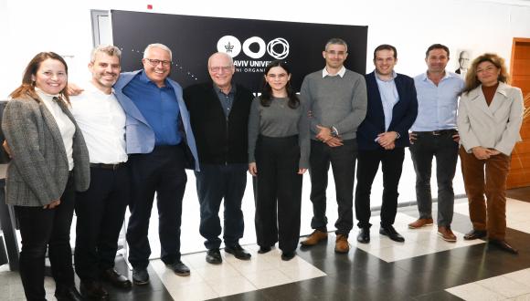 From left to right: Nataly Mishan-Zakai, Itai Yacov, Oren Helman, Prof. Ariel Porat, Lior Eshkol, Sharon Kedmi, Yohanan Mali, Shay Alaluf and Sigalit Ben Hayoun